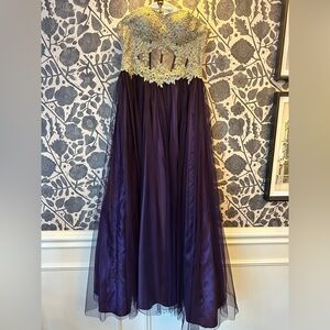 Blondie Nites Gold/Purple Corset Dress